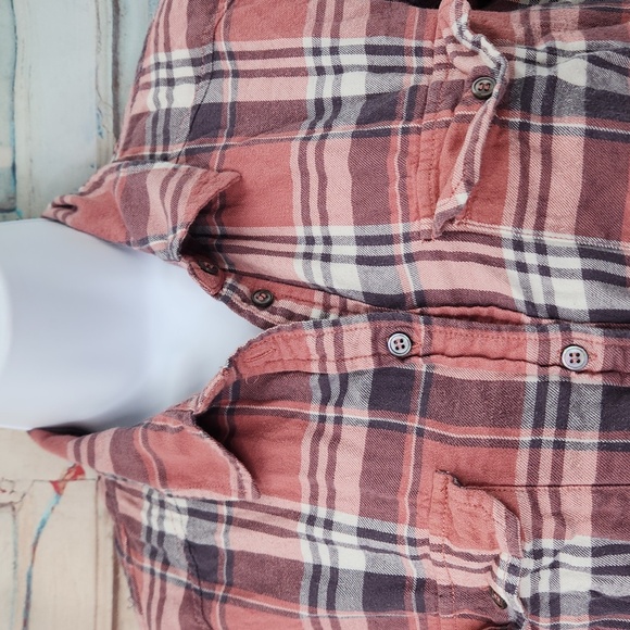Paige Trudy Button Down Plaid Flannel Shirt Pink - Picture 2 of 8